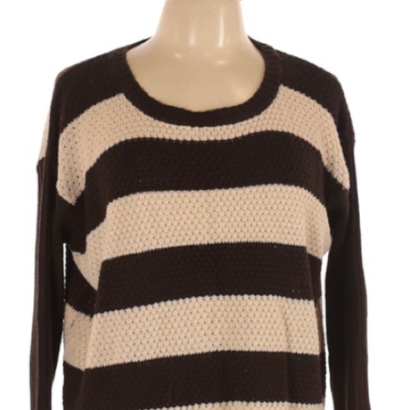 Ambiance | Stripe Brown Beige Long Sleeve - Picture 5 of 13